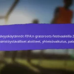 Kulttuurivaihto mahdollisuudet FIFA Grassroots -festivaaleilla 2025: Toiminnat, Yhteisön osallistuminen, Tulokset