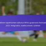 FIFA:n grassroots-festivaalien vertailuanalyysi 2025: Alueelliset erot, osallistumisasteet, tulokset