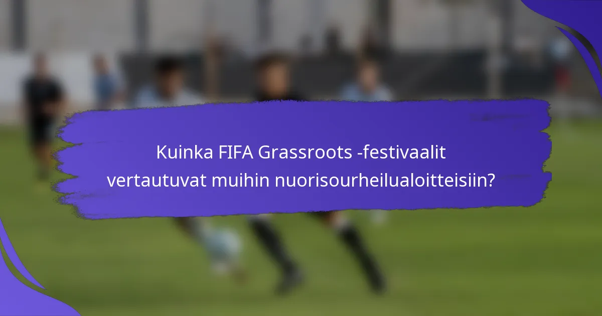 Kuinka FIFA Grassroots -festivaalit vertautuvat muihin nuorisourheilualoitteisiin?