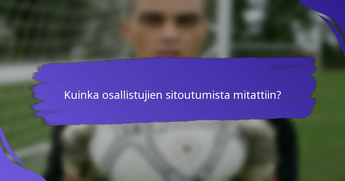 Kuinka osallistujien sitoutumista mitattiin?