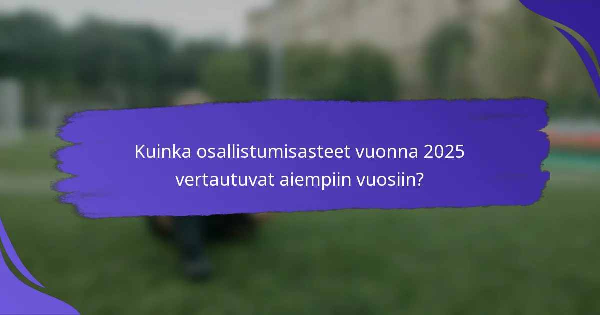 Kuinka osallistumisasteet vuonna 2025 vertautuvat aiempiin vuosiin?