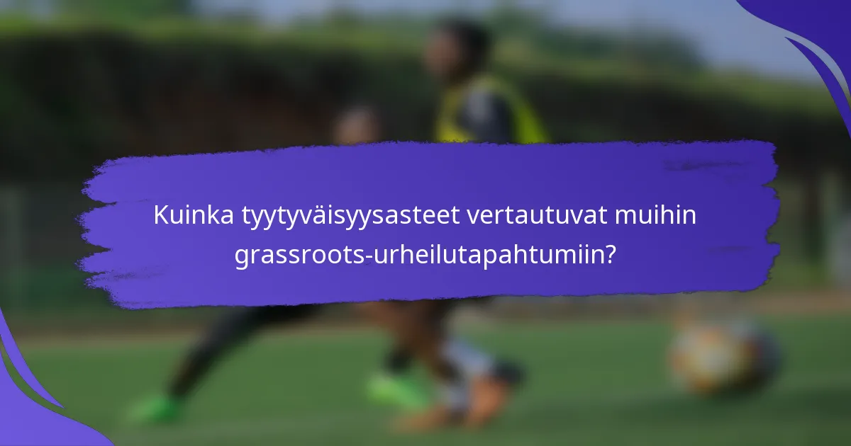 Kuinka tyytyväisyysasteet vertautuvat muihin grassroots-urheilutapahtumiin?