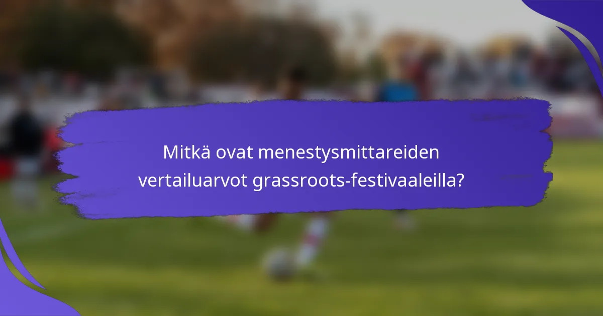 Mitkä ovat menestysmittareiden vertailuarvot grassroots-festivaaleilla?